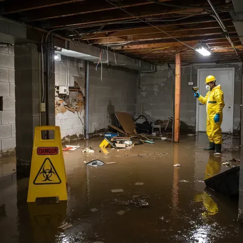 Flooded Basement Electrical Hazard in South Charleston, WV Property