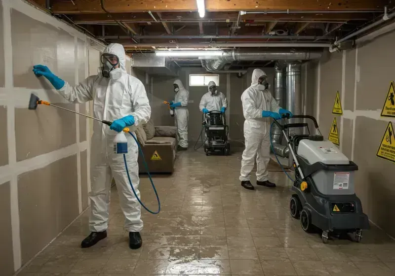 Basement Moisture Removal and Structural Drying process in South Charleston, WV